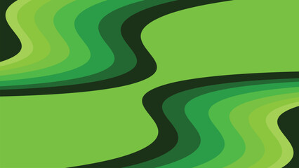 Lime Green Wavy Lines Abstract Design