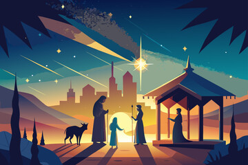 Fototapeta premium christmas nativity scene