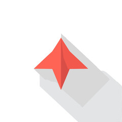 Red Origami Paper Triangle Geometric Design