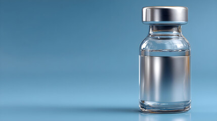 close-up of a single vaccine vial on a sterile table