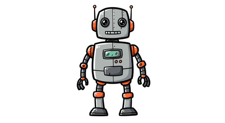 Fototapeta premium Cute robot illustration with a friendly expression and vibrant colors 