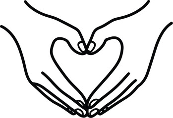 Heart in hand line icon outline vector sign linear pictogram isolated on white health love and relationship symbol logo illustration