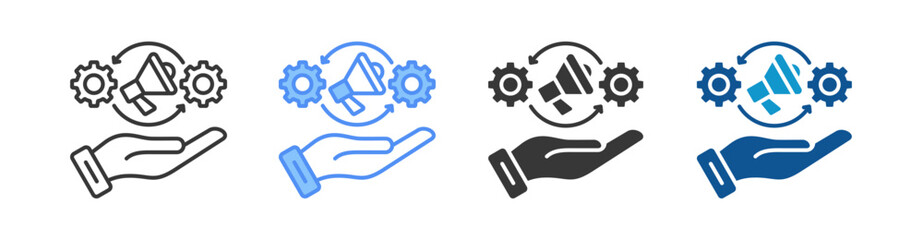 Marketing Automation Icon Set Multiple Style Collection