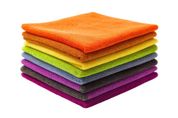 Stack of colorful cleaning cloths
