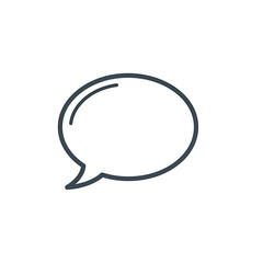 Simple Dark Blue Speech Bubble Icon for Communication and Dialogue.