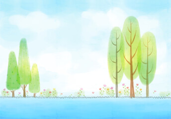 평화로운 호수 풍경