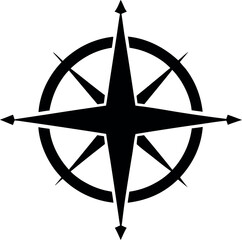 compass black silhouette vector, compass symbol