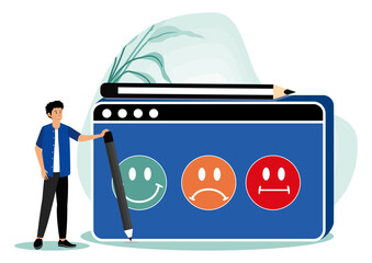 Person Feedback with Smiley Faces in Digital Survey Interface.