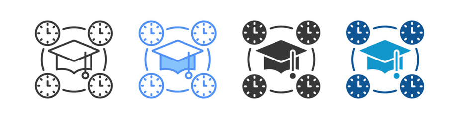 Full Time Icon Set Multiple Style Collection