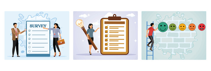 Online survey questionnaire. Survey or feedback opinion. Feedback or appreciation rating.