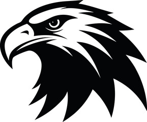 Obraz premium eagle head silhouette vector illustration, eagle head black symbol