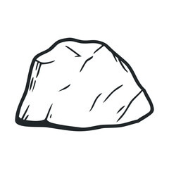 Hand-drawn simple rock illustration on white background