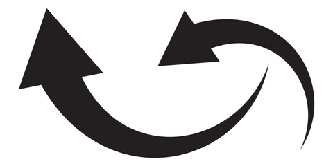 black curve arrow icon on transparent background. flat style. arrow icon for your web site design, logo, app, UI. arrow indicated the direction symbol. curved arrow sign. EPS 10.