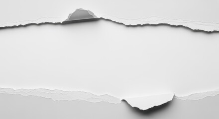 Torn Paper Reveal: A close-up shot captures the raw edges of a torn sheet of paper, revealing the simplicity of a blank canvas, offering a metaphor for unveiling.