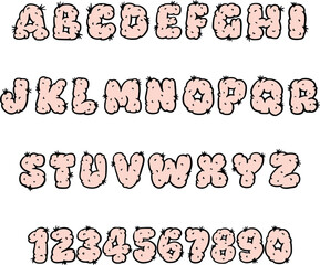 Teenage Adolescence Alphabet Lettering ABC Skin Text Font