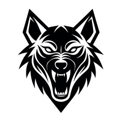 Obraz premium Minimalist Fierce hyena logo vector illustration. 