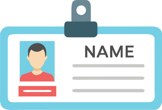 Identification card with person photo and name vector