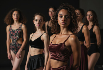 Dance troupe rehearsing for a winter cultural performance in stylish outfits