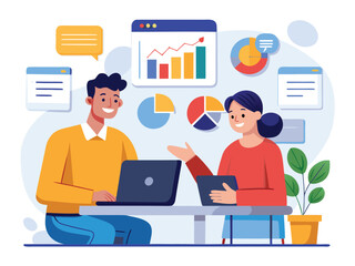People discussing financial charts and graphs business meeting financial analysis