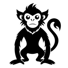 characters, mascot, vertical, ape, chimpanzee, gorilla, orangutan, outline, illustration, monkey, primate, animal, vector, icon symbol, animal body part, animal head, in silhouette, gangster, bandit, 