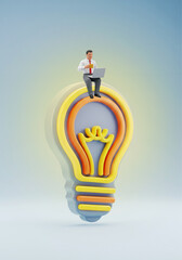 Digital Innovation Executive on a Light Bulb Idea
