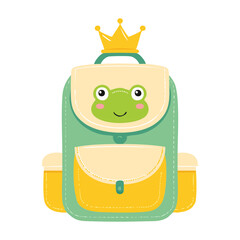 Happy Frog Face Kids School Backpack