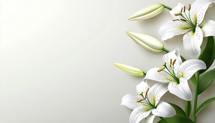 Elegant sympathy card featuring white lily flowers.