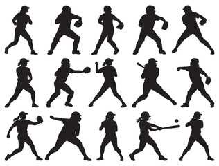 SOFTBALL PLAYER SILHOUETTE