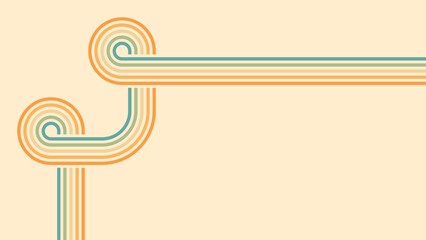 Abstract background of rainbow groovy Wavy Line design in 1970s Hippie Retro style. Vector pattern ready to use for cloth, textile, wrap and other.