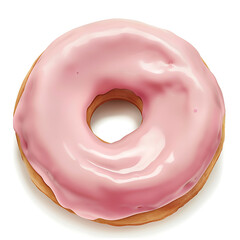 Pink Glazed Donut with Smooth Icing