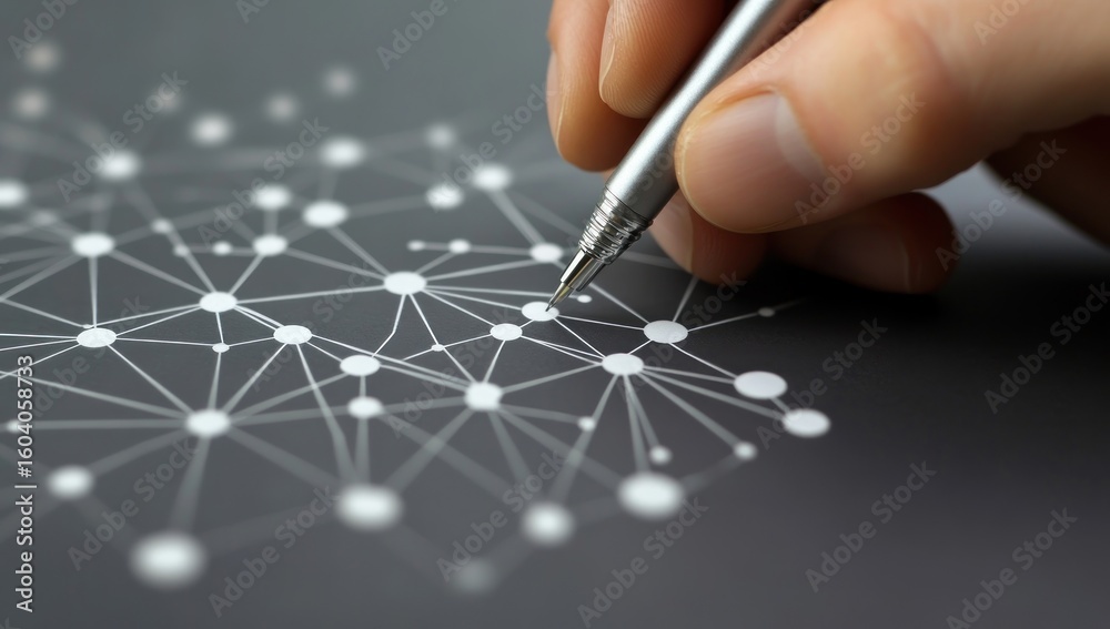 Poster conceptual visualization of data interconnection and connectivity