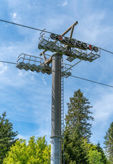 Gondola lift supporting tower