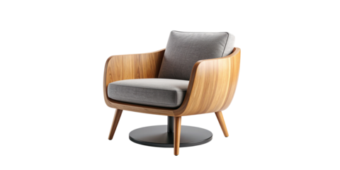 Luxury antique brown leather armchair, an isolated comfortable classic office chair