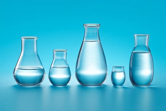 Transparent glass containers filled with clear liquid in a modern lab setting serve as a symbol of clarity and precise experimentation, highlighting the intersection of innovation and precision