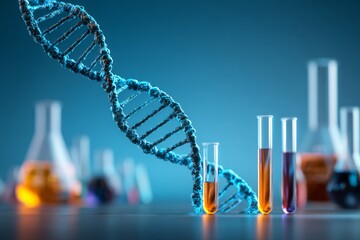The progression of biotechnology is fueled by innovative experimentation and research at the molecular level, as represented by tools like DNA pipettes and test tubes