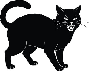 Angry Black Cat Silhouette