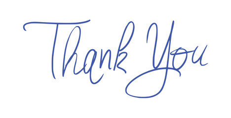 Thank You Writing Calligraphic Script