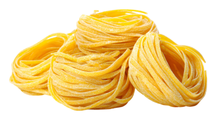 Golden egg pasta nests ready to cook a delicious meal