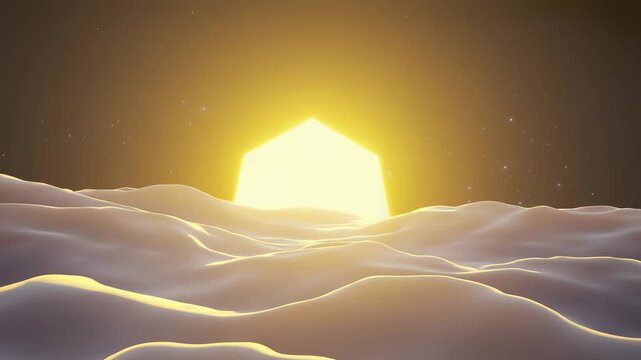 Undulating landscape shifts, dunes with warm light