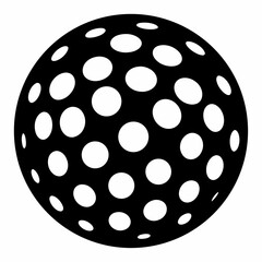 Golf ball dimples black and white vector icon on white background.