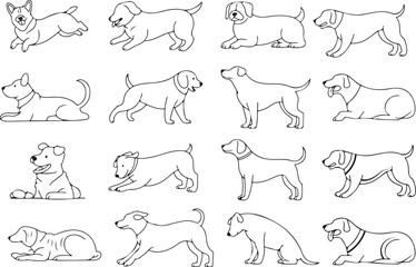 Artistic line drawing of a dog s profile in a distinctive silhouette style perfect for pet related designs and branding