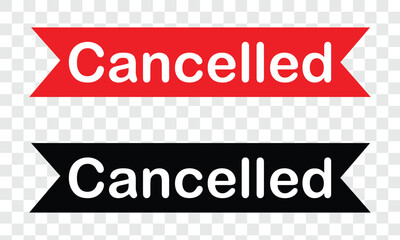 Cancelled stamp symbol element transparent background . vector illustration .EPS 10 .