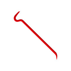 crowbar flat design vector illustration isolated on white background. instruments for repair work or crowbar. Carpentry, construction concept