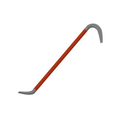 crowbar flat design vector illustration isolated on white background. instruments for repair work or crowbar. Carpentry, construction concept