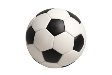 Fototapeta premium Photorealistic 3d soccer ball spinning, transparent background, dynamic sports graphic highlighting spherical football design