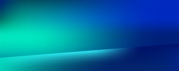 Obraz premium Blue-green gradient studio room, abstract background pattern, walls and floor reflect neon lights, dark tones and feel speed of digital technology connected blue-green background. vector