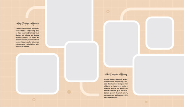 Pictures or photos frame collage, page grid layout abstract photo frames and digital photo wall template