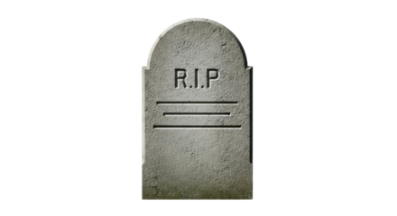 Gravestone with the message R.I.P. isolated PNG with Transparent Background