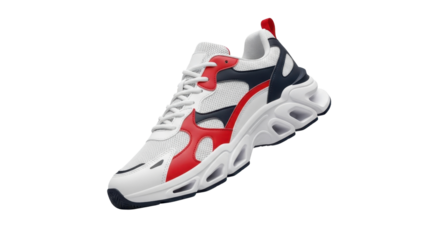 Single modern running shoe for men or women isolated PNG with Transparent Background