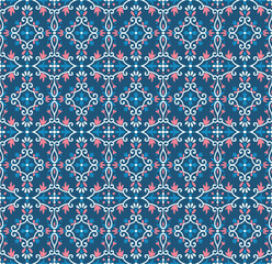 Japanese Luxury Flower Motif Vector Seamless Pattern